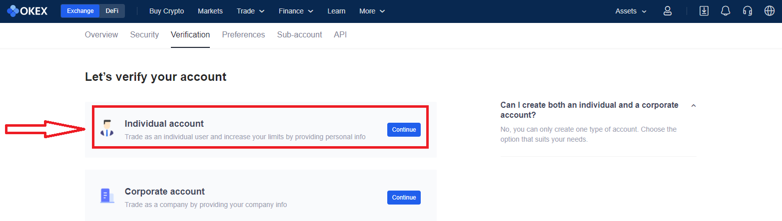 How to Verify Account in OKEx